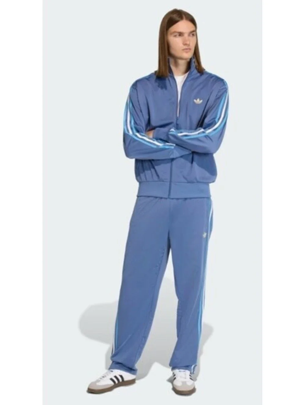 Adidas Originals Firebird Suit Jacket & Pants CREW BLUE White Men's LARGE L